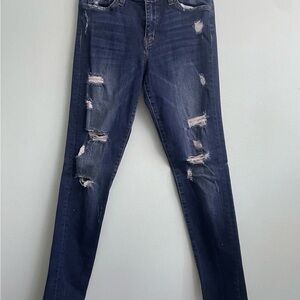 High Rise Distressed Denim Jeans